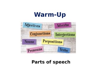 Part of speech review and class quiz PPT for ESL students (for online delivery)