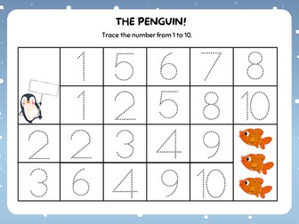 Trace the number from 1 to 10.