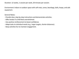 SOW Dyspraxia KS2 (12 weeks)