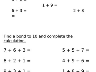 Number bonds to 10