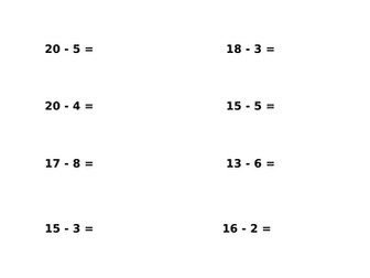 Subtraction using a number line