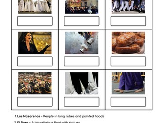 La Semana Santa Vocabulary Worksheet