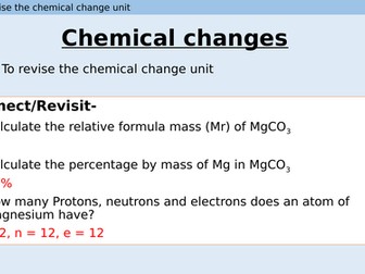 Chemical changes revision powerpoint