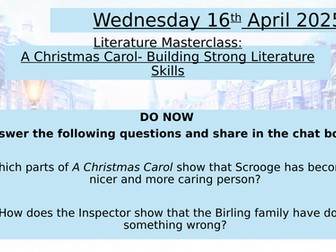 Building Literature Skills- A Christmas Carol
