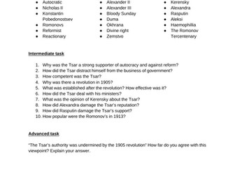 AQA 2N - Ch.1 - The condition of Russia before the revolutions.