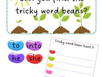 Growing / Plants - Tricky word bean hunt