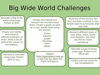 Big Wide World Activities