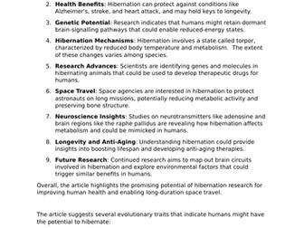 Edexcel SNAB Pre-release article 2025 Big  Sleep