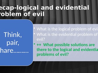 OCR A-level RS Problem of Evil Theodicies complete lesson(s)