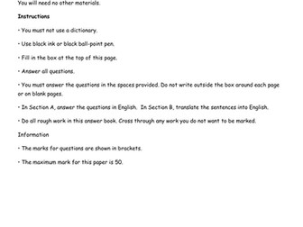 GCSE German Reading Paper - New Specification