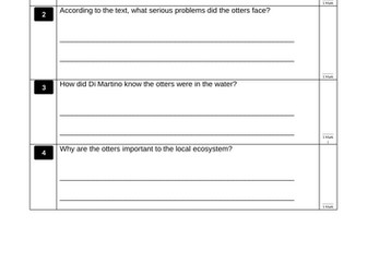 Reading Comprehension (KS2 SATS)  Giant Otters