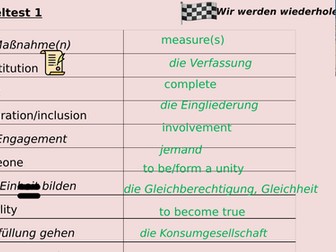 AS German Vocabulary Lists