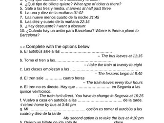 Topic of public transport -Spanish - Transporte público