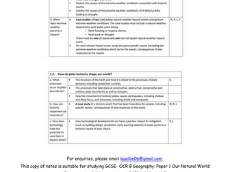 OCR B Geography- Globla Hazards
