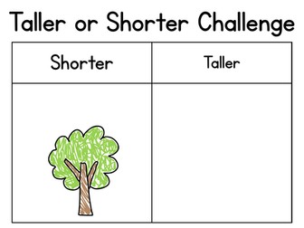 Taller or Shorter Challenge Cards
