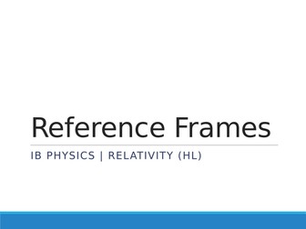 IB DP Physics Relativity Reference Frames HL