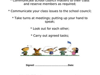 School Council Contracts - inc. chair, secretary, publicity officer, vice chair descriptions