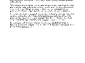 CCEA GCSE English Language Unit 1 - Tasks 2 and 4