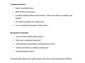 Power and Conflict Poetry (AQA) Writing Tasks