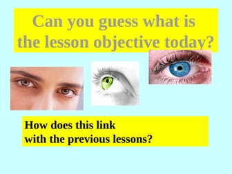 French Year 7 - Unit 2 lesson 9 - Les yeux