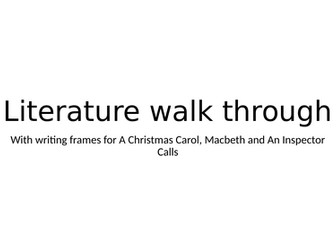 AQA Literature Writing Frames