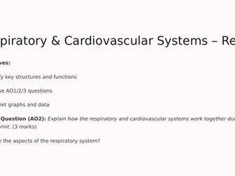 GCSE PE: Respiratory and Cardiovascular Systems Revision Lesson