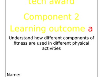 Pearson BTEC Tech Award Sport - Complete component 2