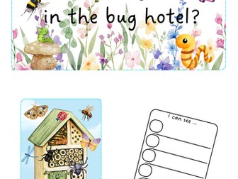 Minibeasts - Bug hotel writing