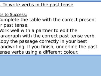 Writing in the past tense