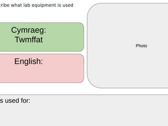Lab Equipment Translation and Function (Welsh–English)