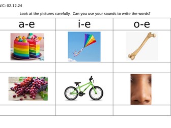 Split Digraphs Word Sheet