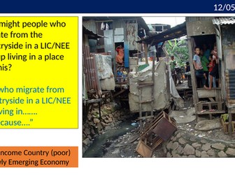 Urbanisation in LICs - squatter settlements