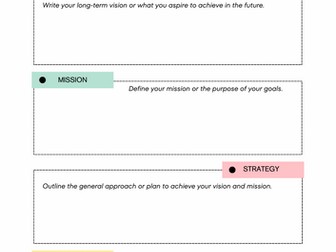 Student Goal Setting worksheet