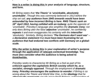 An Inspector Calls Essay Writing