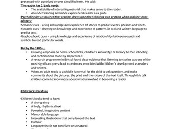 A Level English Language Child Literacy Acquisition Revision Booklet AQA