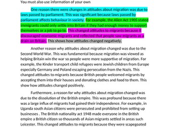 Migration in Britain example question