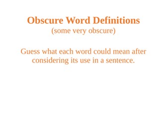 Obscure Words in the English Language Quizzes