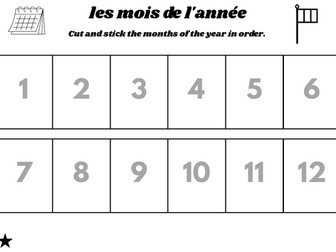 les mois de l'année - the months of the year (cut and stick)