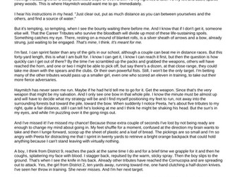 Comprehension Worksheet on The Hunger Games