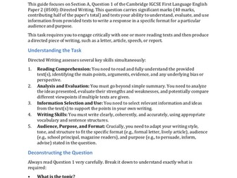 IGCSE 0500 Directed Writing Revision Tips