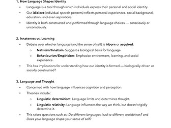 CIE Eng Lang P4 Revision - Language and the Self