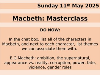 AQA Masterclass Macbeth and A Christmas Carol