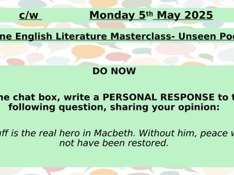 Unseen Poetry Masterclass