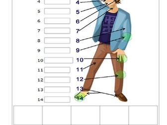 Parts of the Body: Interactive Writing Worksheet for Young Learners