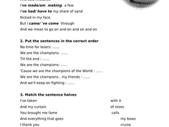 We are The Champions - Learning English through music