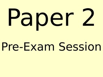 Paper 2 Pre Exam Session OCR Computer Science
