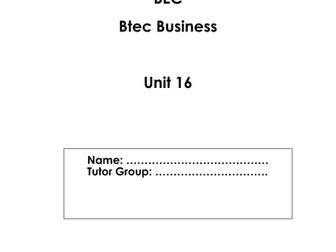 Btec Business Unit 16: Challenge resource booklet