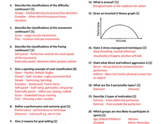 AQA GCSE PE Challenge Revision Paper 2