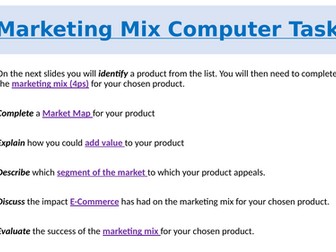 Marketing Mix Computer Review Task