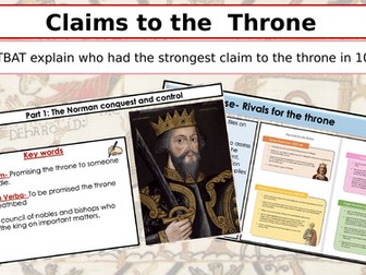 AQA Norman England L3- Claims to the throne